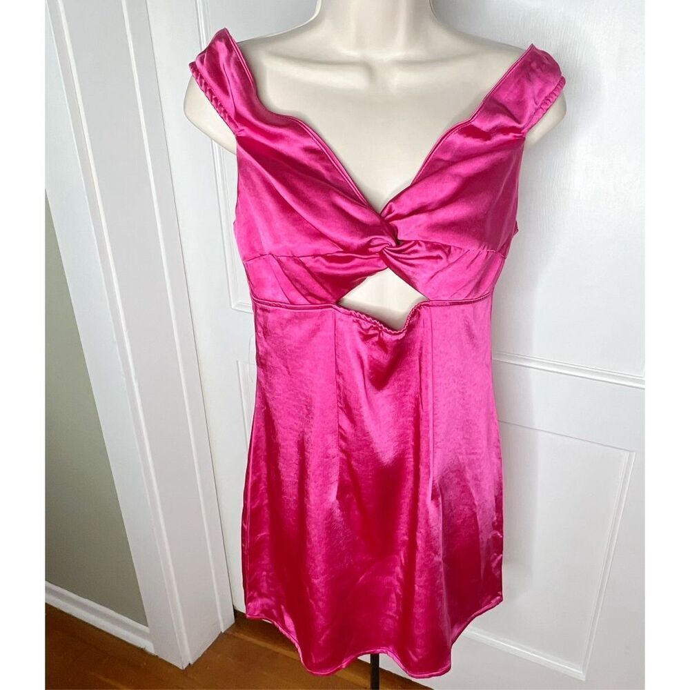 Princess Polly Rava Off The Shoulder Mini Dress Hot Pink Size 6 New